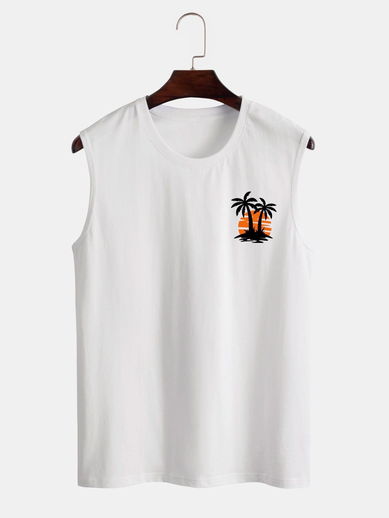 Palm Tree Sunset Print Tank Top