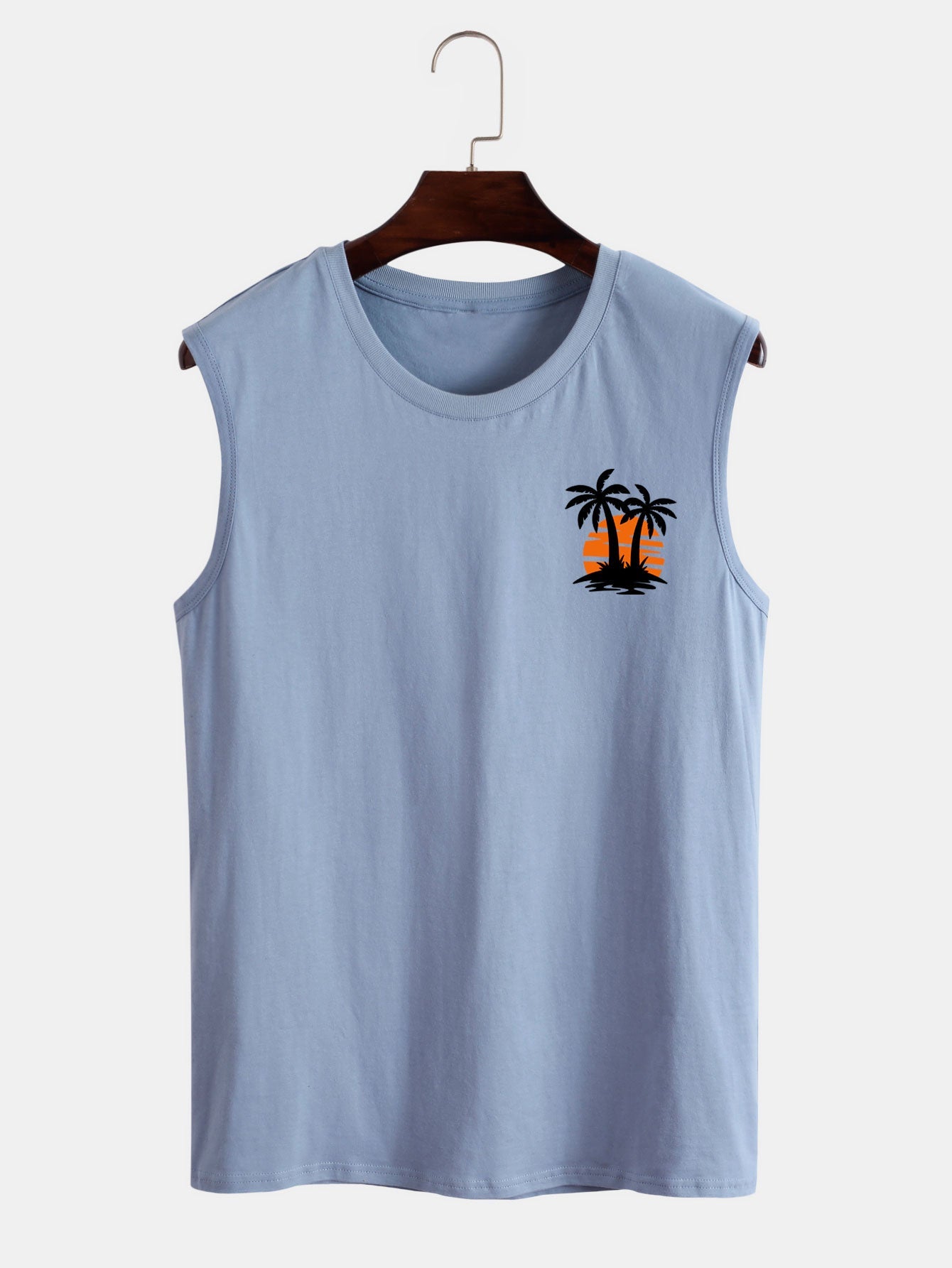 Palm Tree Sunset Print Tank Top