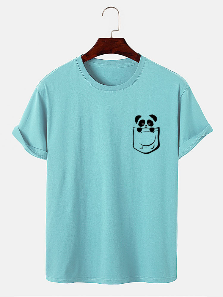 Panda In Pocket Print T-Shirt