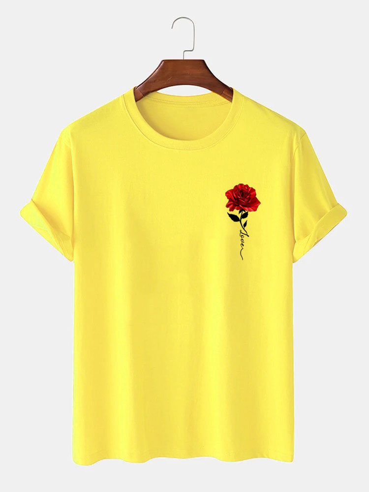 Red Rose Print T-Shirt