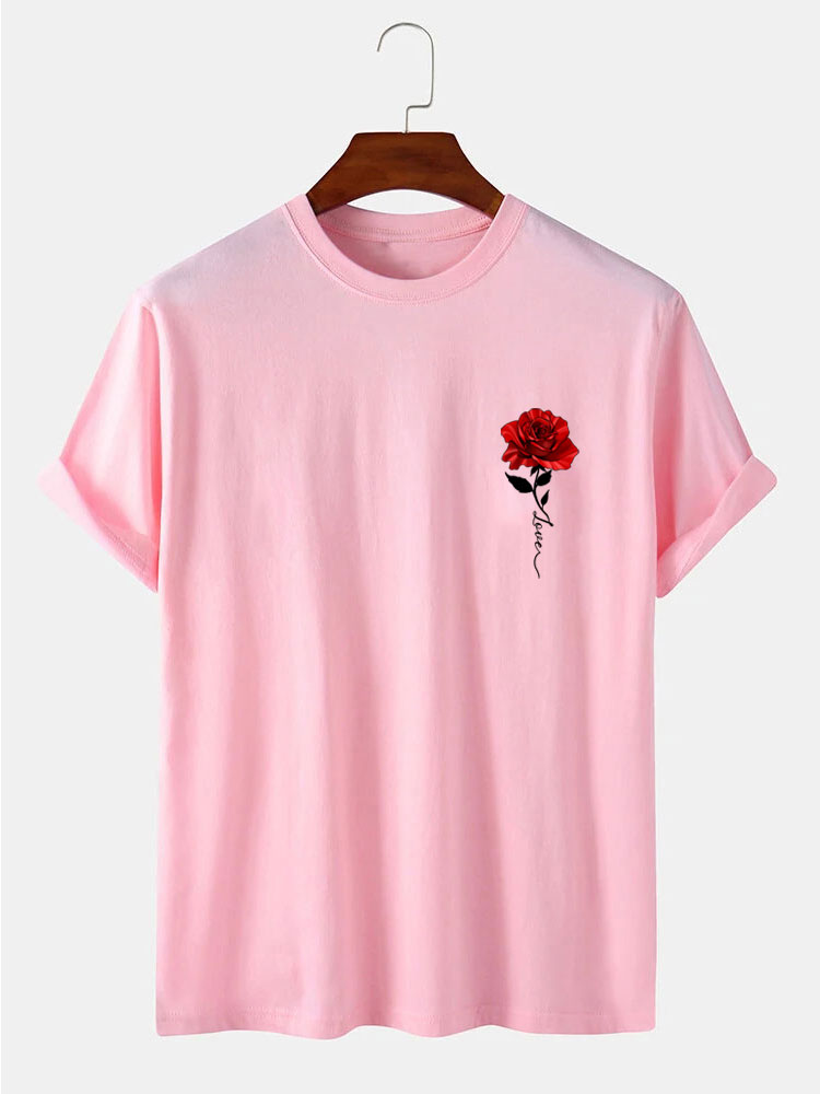 Red Rose Print T-Shirt