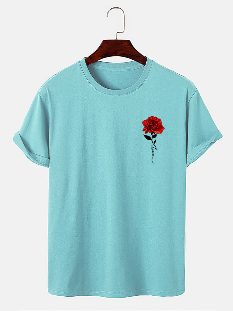 Red Rose Print T-Shirt