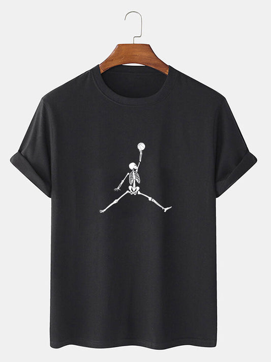 Basketball Skeleton Print T-Shirt