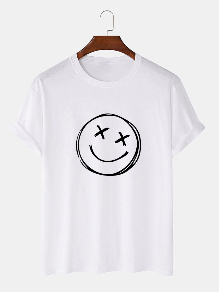 Hand Drawn Smiley Print T-Shirt