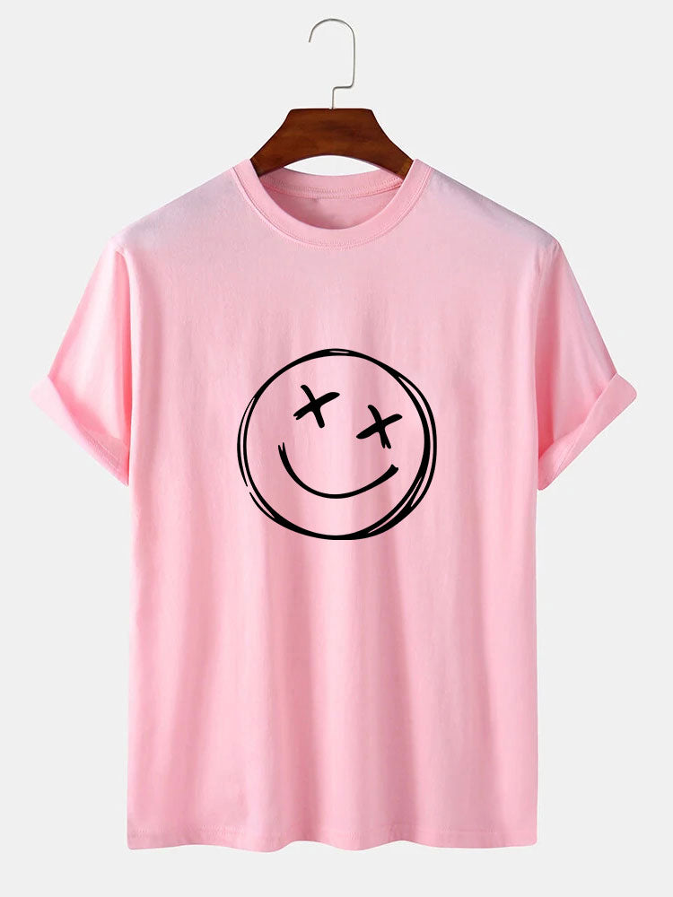 Hand Drawn Smiley Print T-Shirt