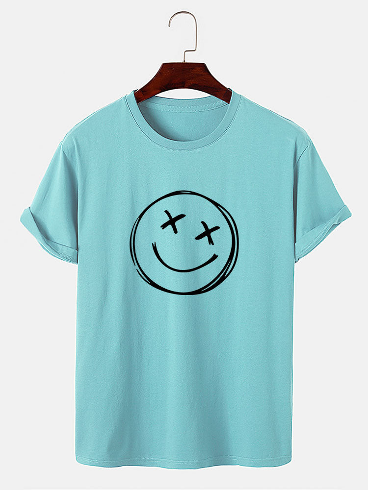 Hand Drawn Smiley Print T-Shirt