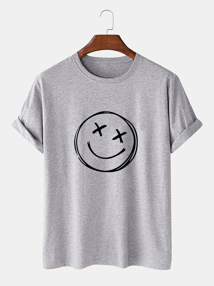 Hand Drawn Smiley Print T-Shirt