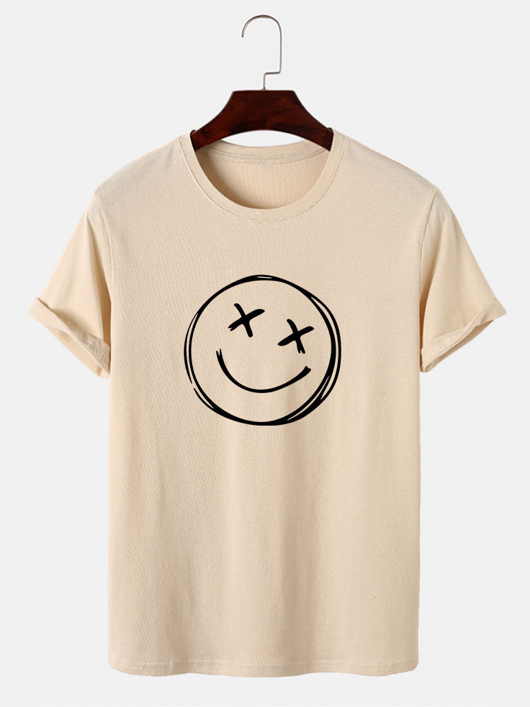 Hand Drawn Smiley Print T-Shirt