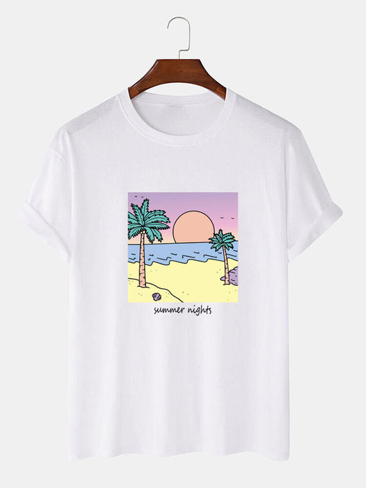 Sunset Palm Tree Print T-Shirt