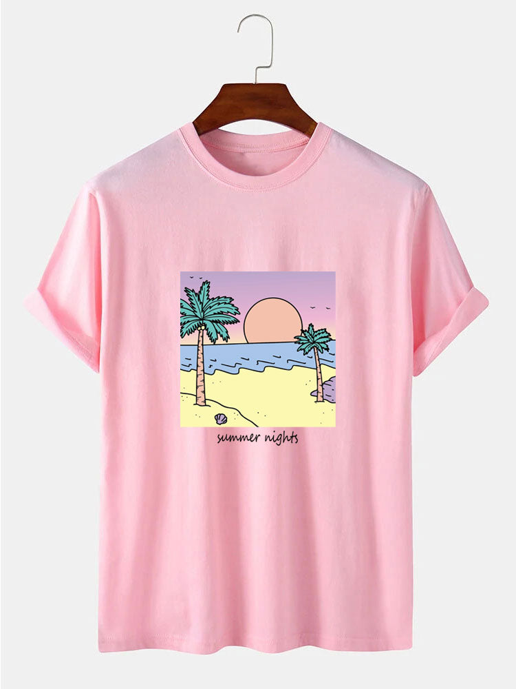 Sunset Palm Tree Print T-Shirt