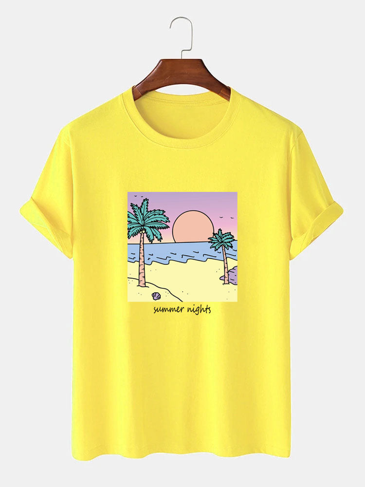 Sunset Palm Tree Print T-Shirt