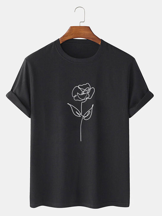 Rose Line Graphic T-Shirt