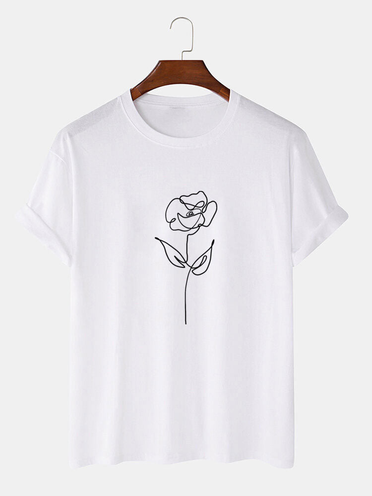 Rose Line Graphic T-Shirt