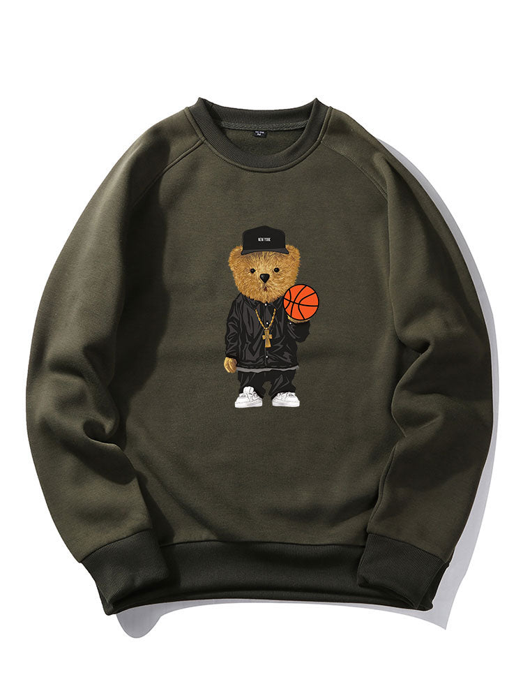 Sweat-shirt imprimé ours basket-ball