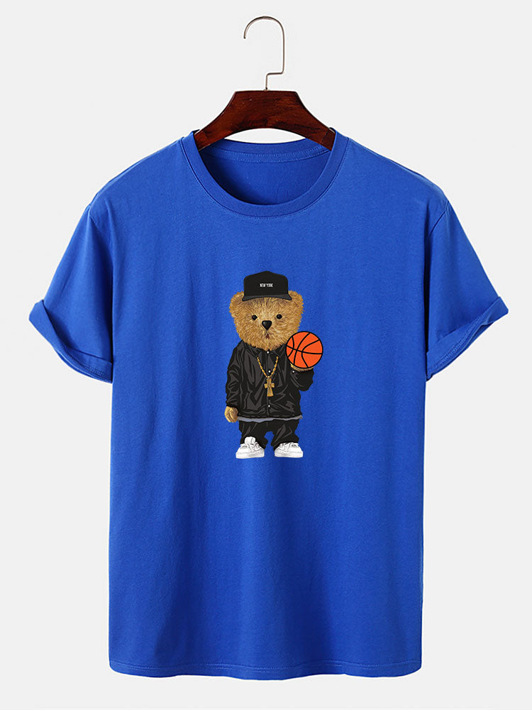 Basketball Bear Print T-Shirt