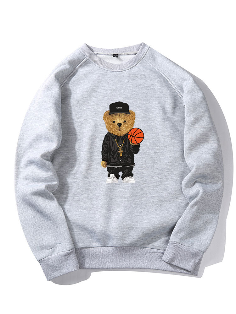 Sweat-shirt imprimé ours basket-ball