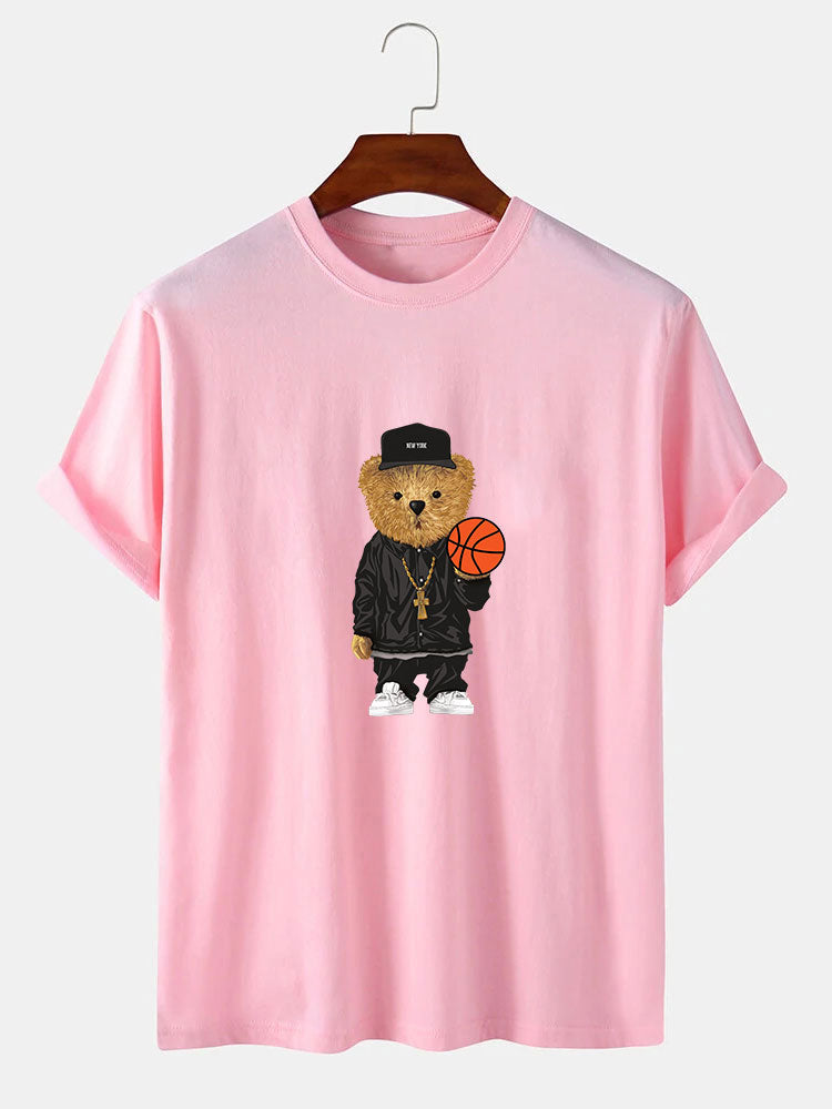 Basketball Bear Print T-Shirt