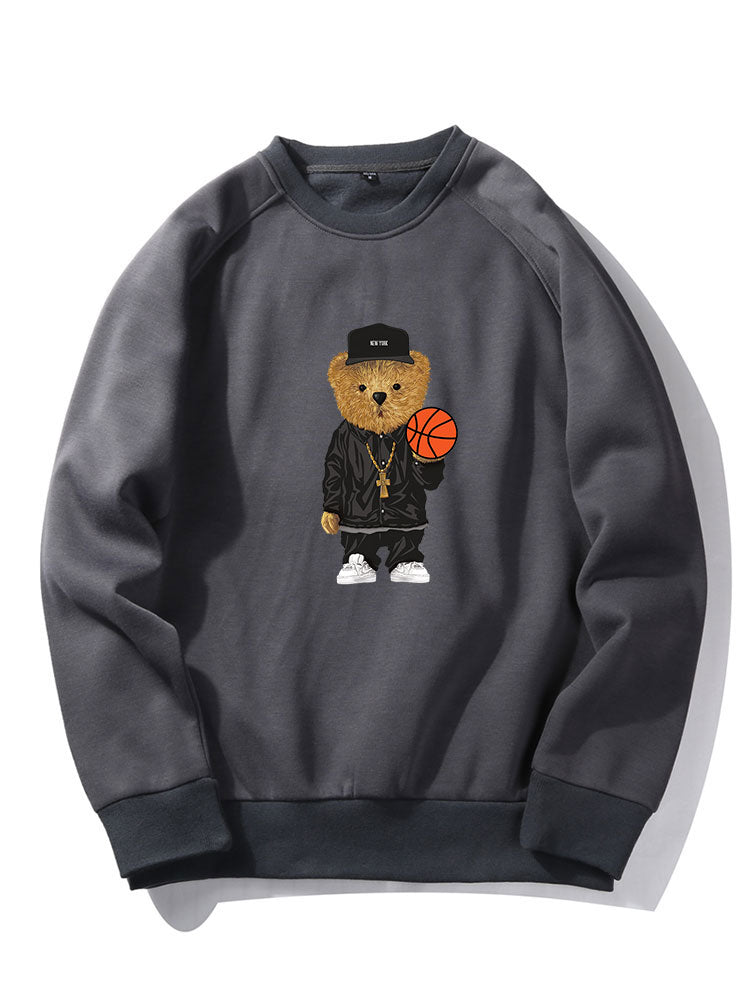 Sweat-shirt imprimé ours basket-ball