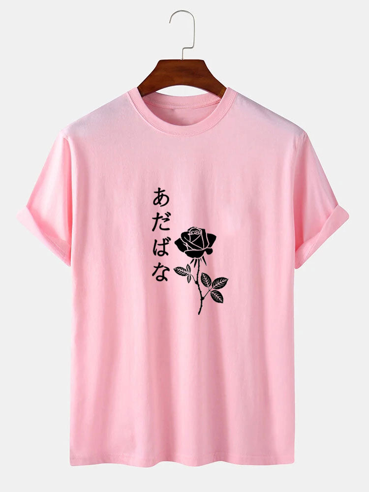 Japanese Rose Print T-Shirt