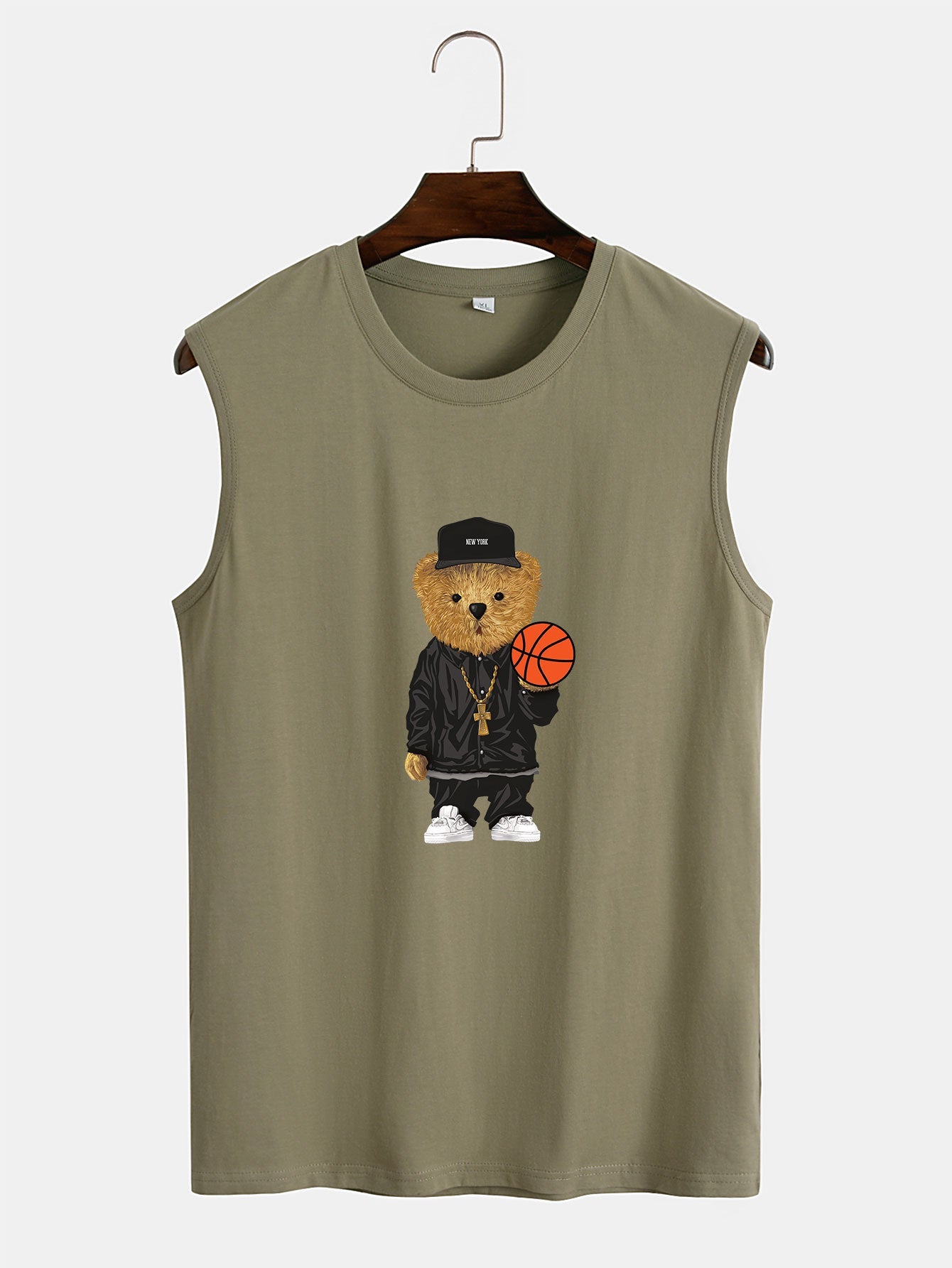 Basketball Bear Print Tank Top