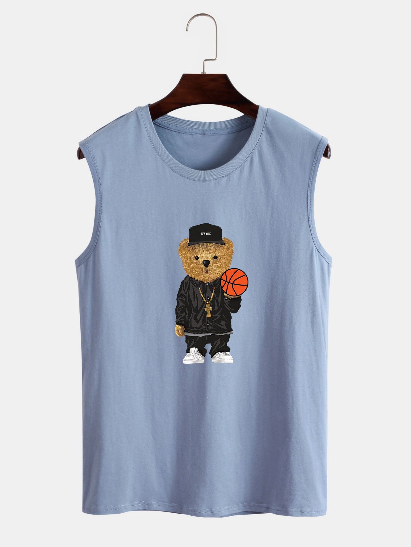 Basketball Bear Print Tank Top