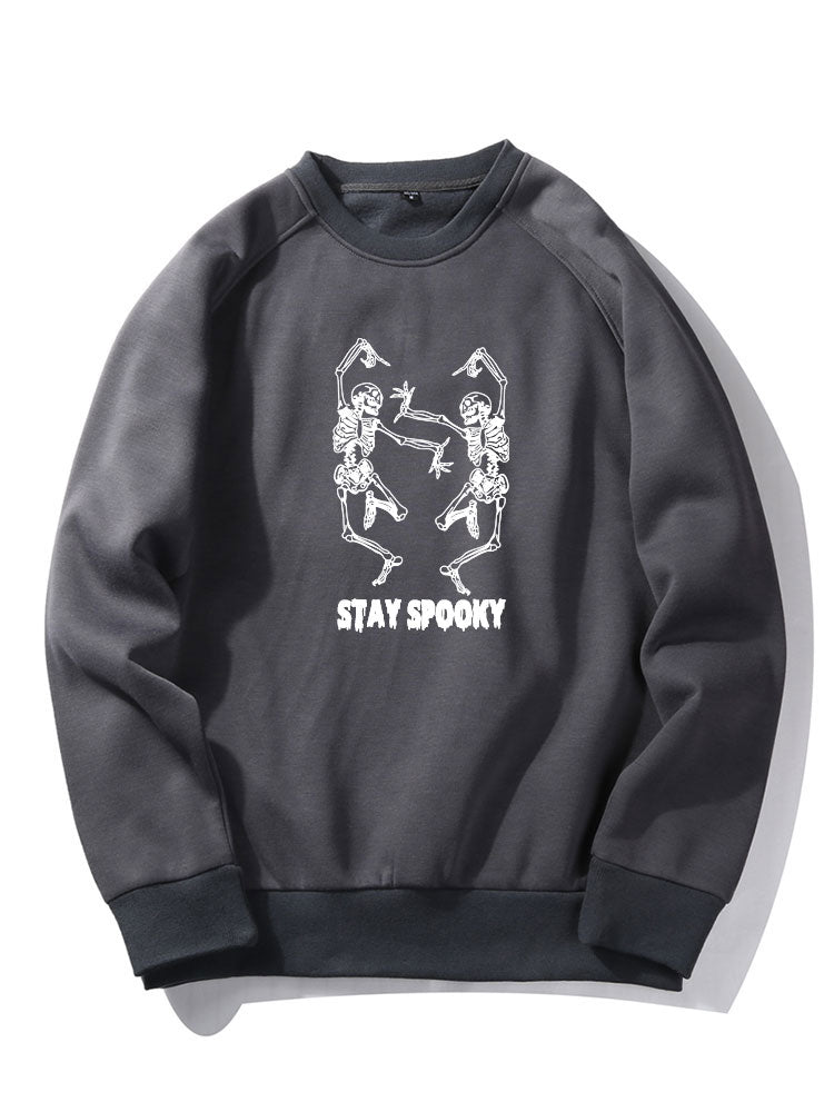 Sweat-shirt imprimé squelette drôle d'Halloween