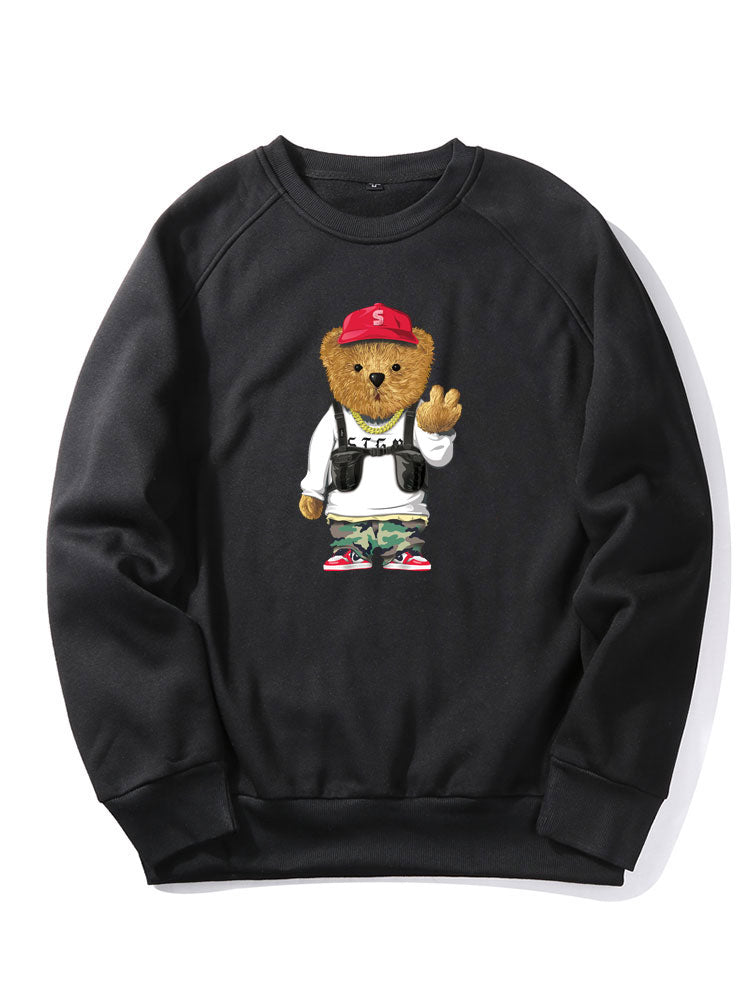 Cartoon Bear Print Sweatshirt