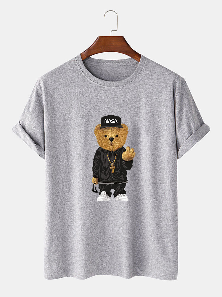 Hip Hop Bear Print T-Shirt