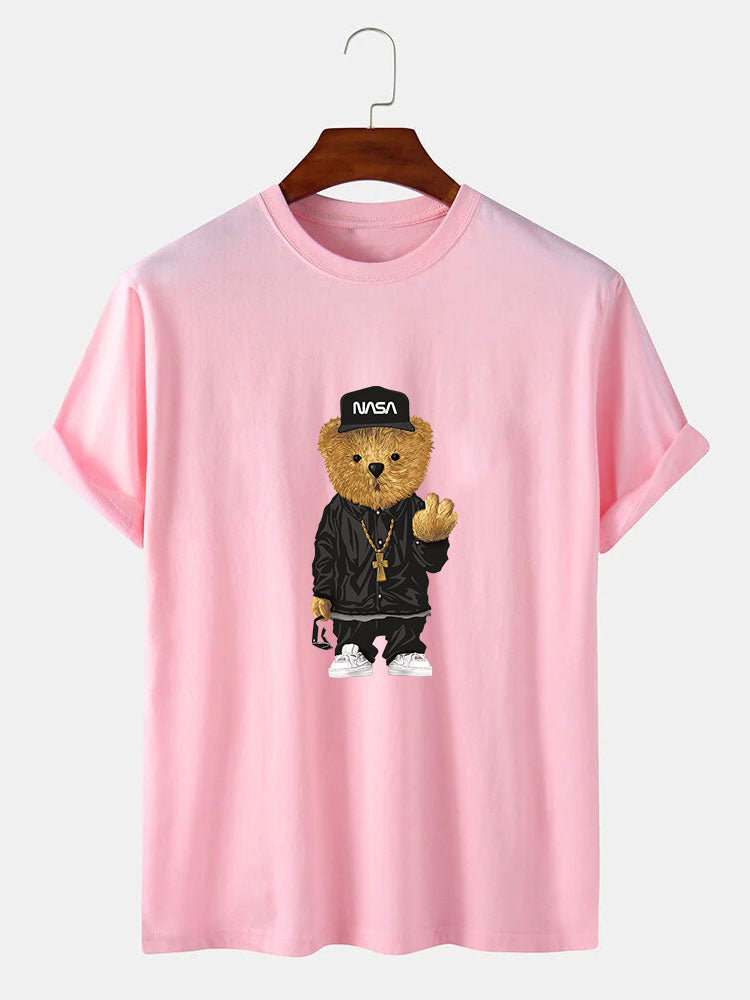 Hip Hop Bear Print T-Shirt