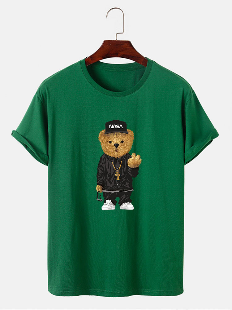 Hip Hop Bear Print T-Shirt