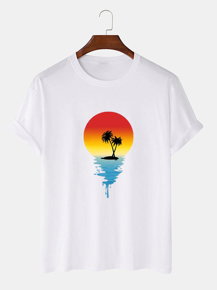 Sea Palm Tree Print T-Shirt