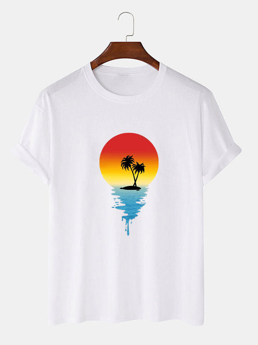 Sea Palm Tree Print T-Shirt