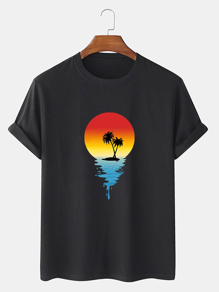 Sea Palm Tree Print T-Shirt