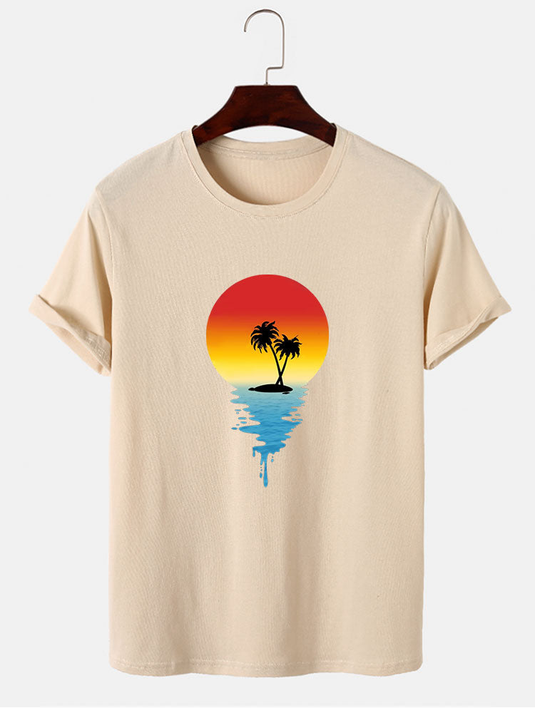 Sea Palm Tree Print T-Shirt