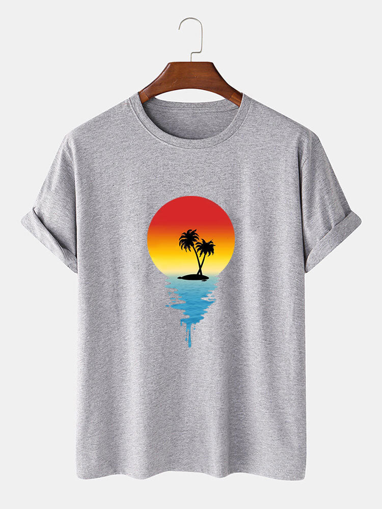 Sea Palm Tree Print T-Shirt