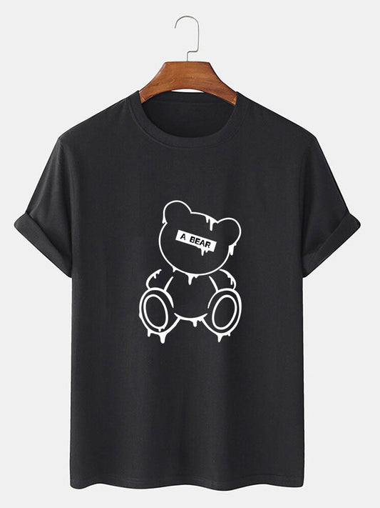 Melting Bear Print T-Shirt