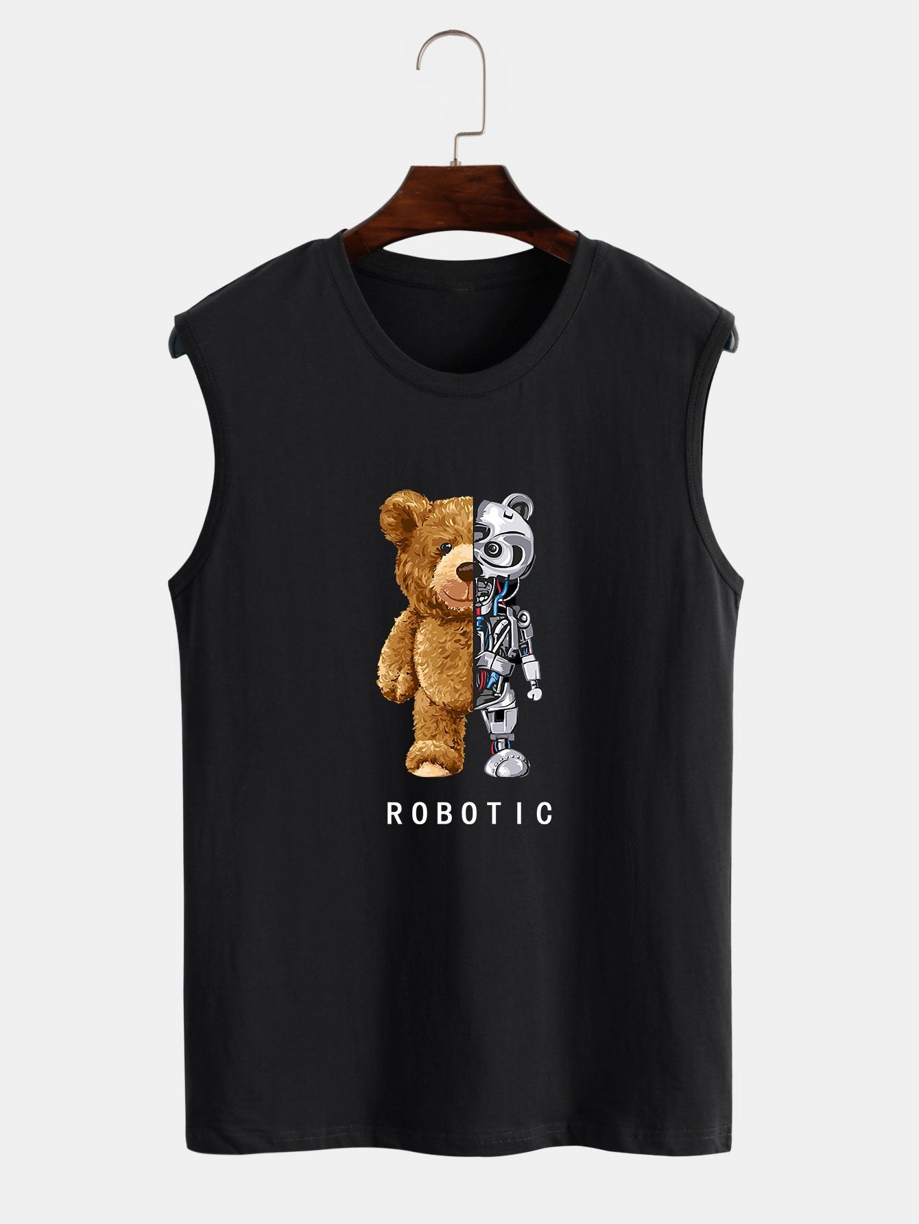 Robot Bear Print Tank Top