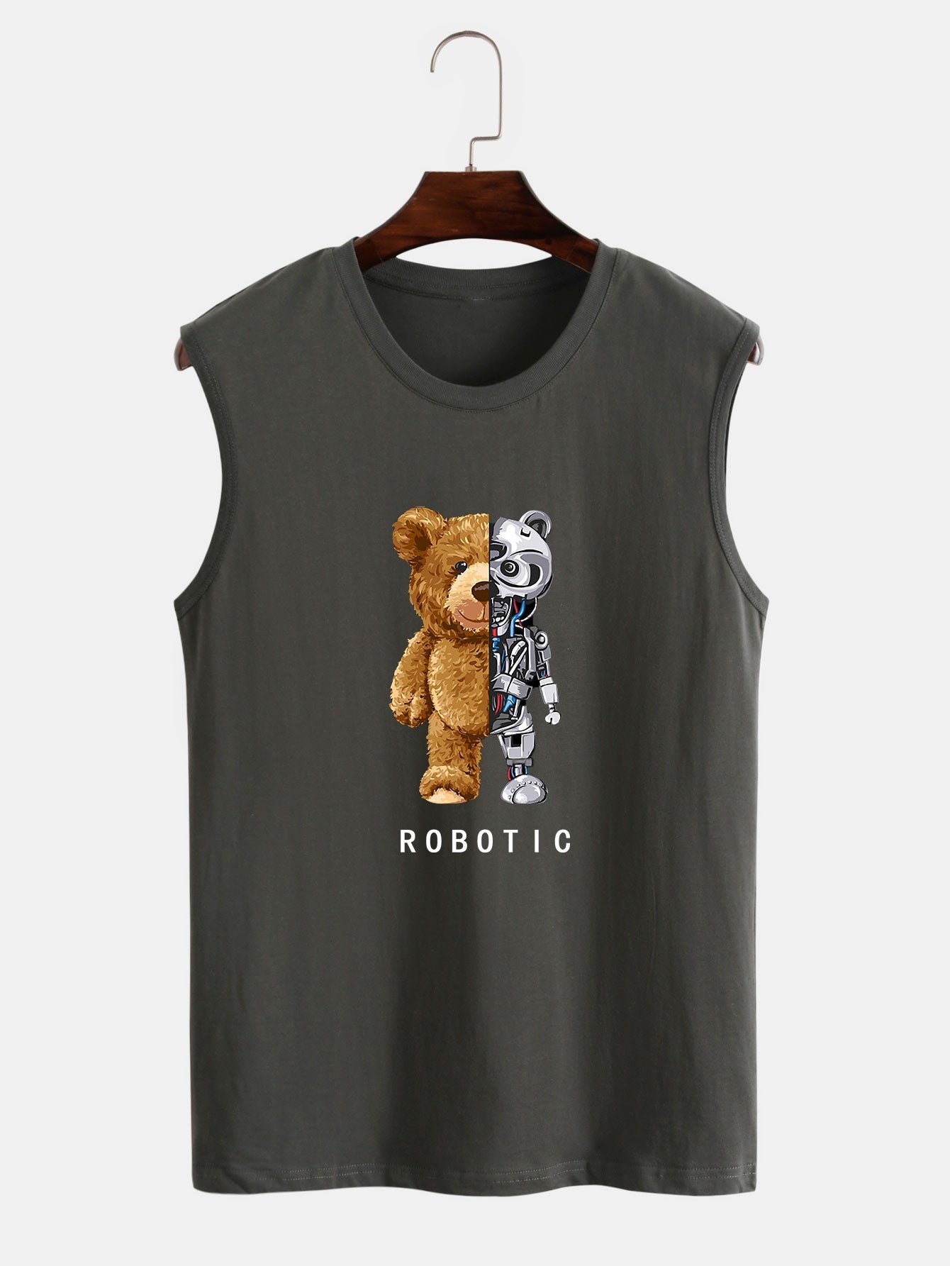 Robot Bear Print Tank Top