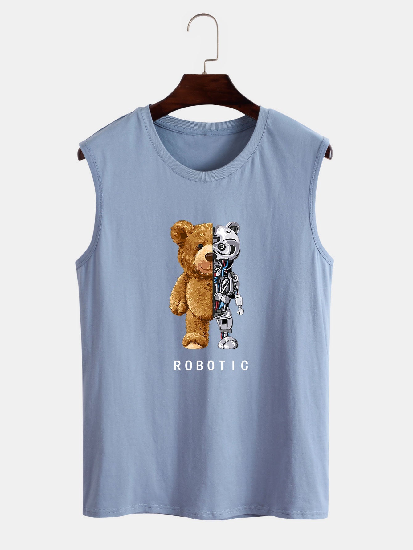 Robot Bear Print Tank Top