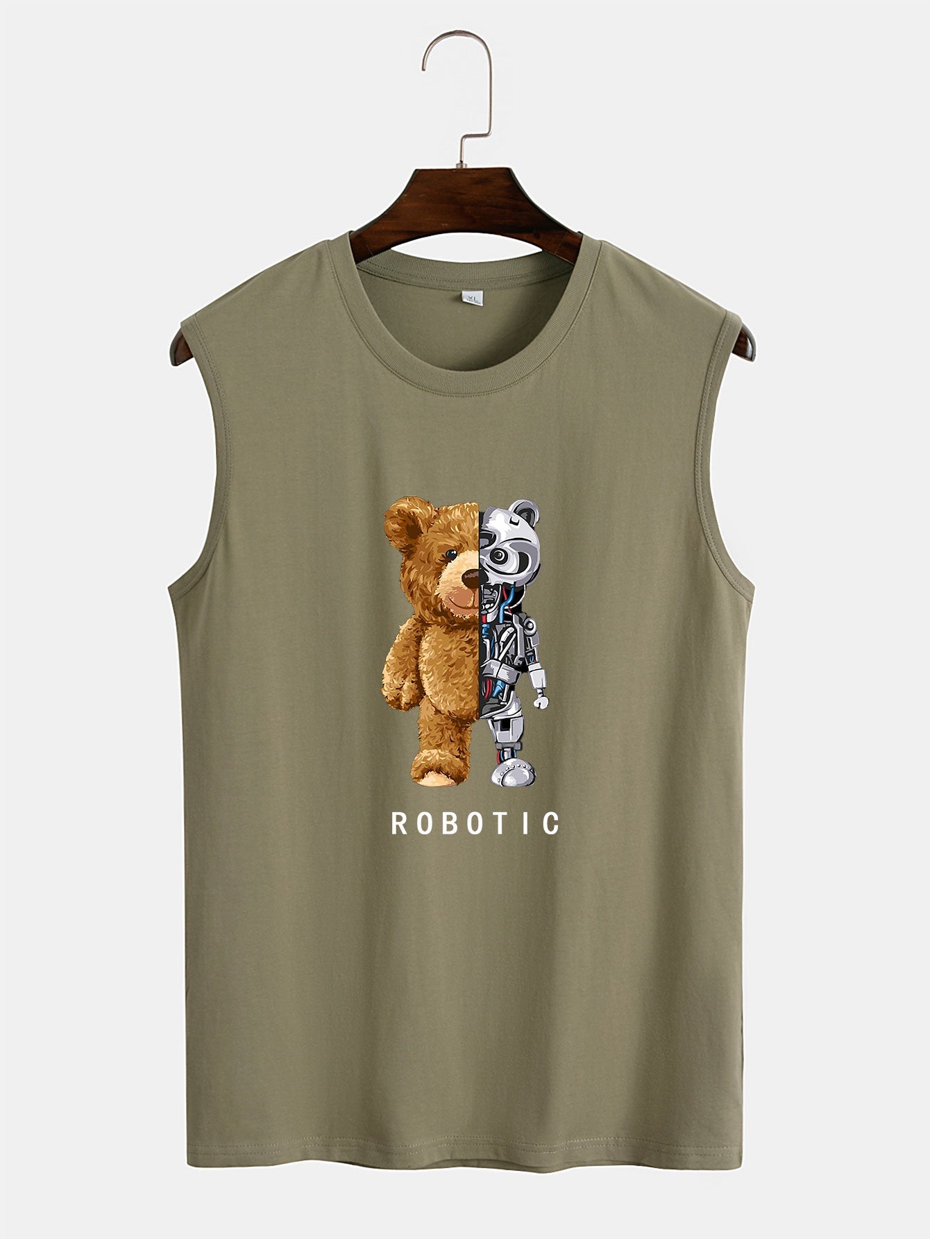 Robot Bear Print Tank Top