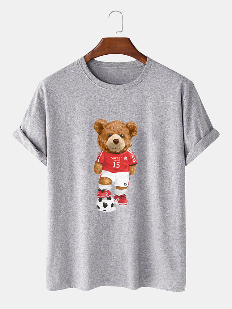 Football Bear Print T-Shirt