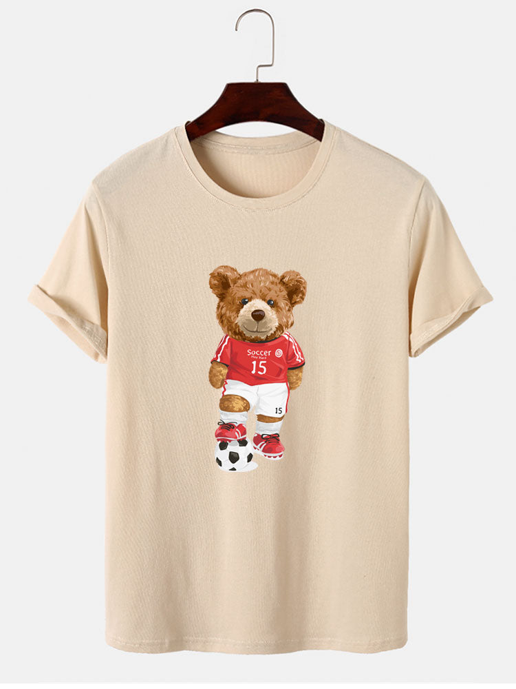 Football Bear Print T-Shirt