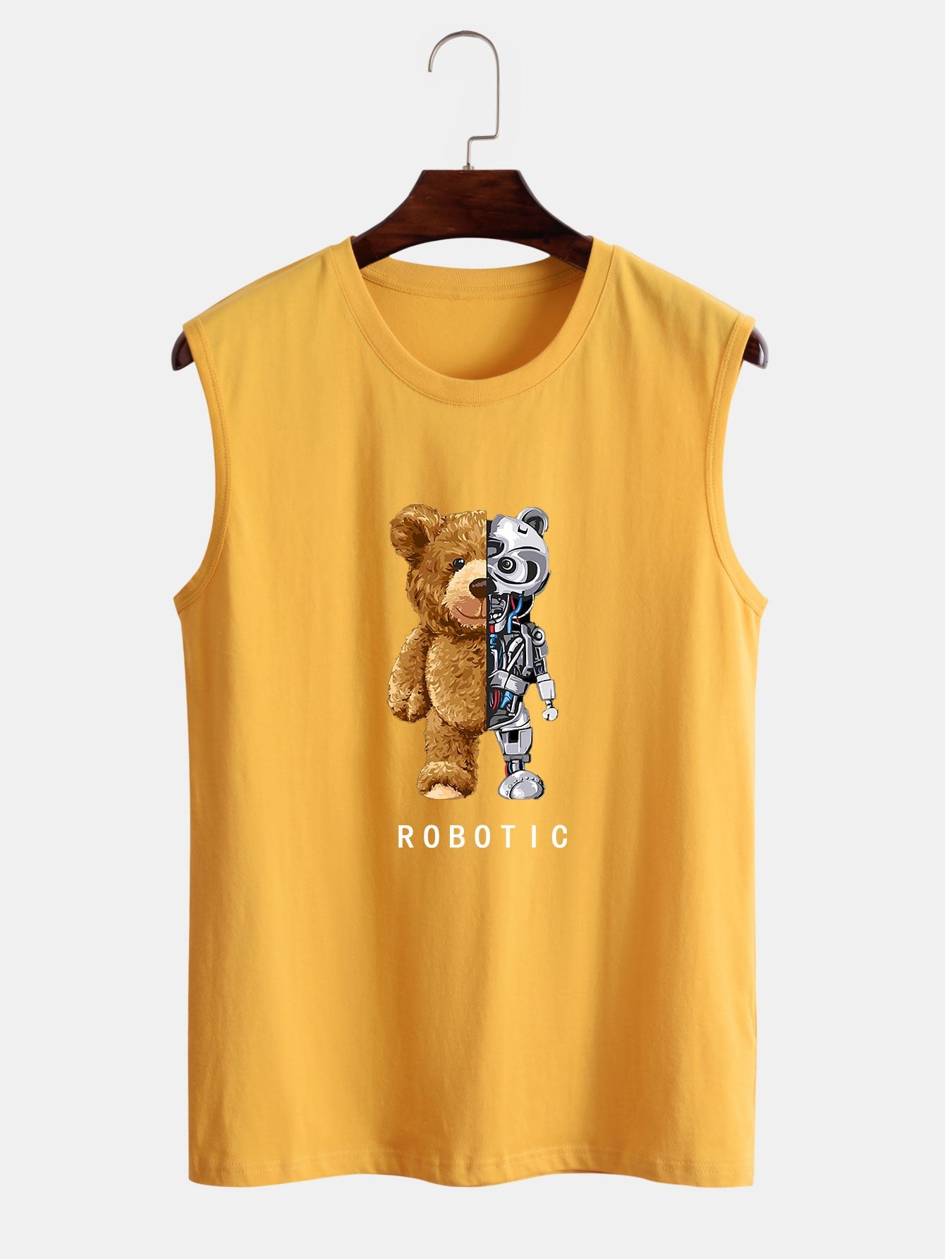 Robot Bear Print Tank Top