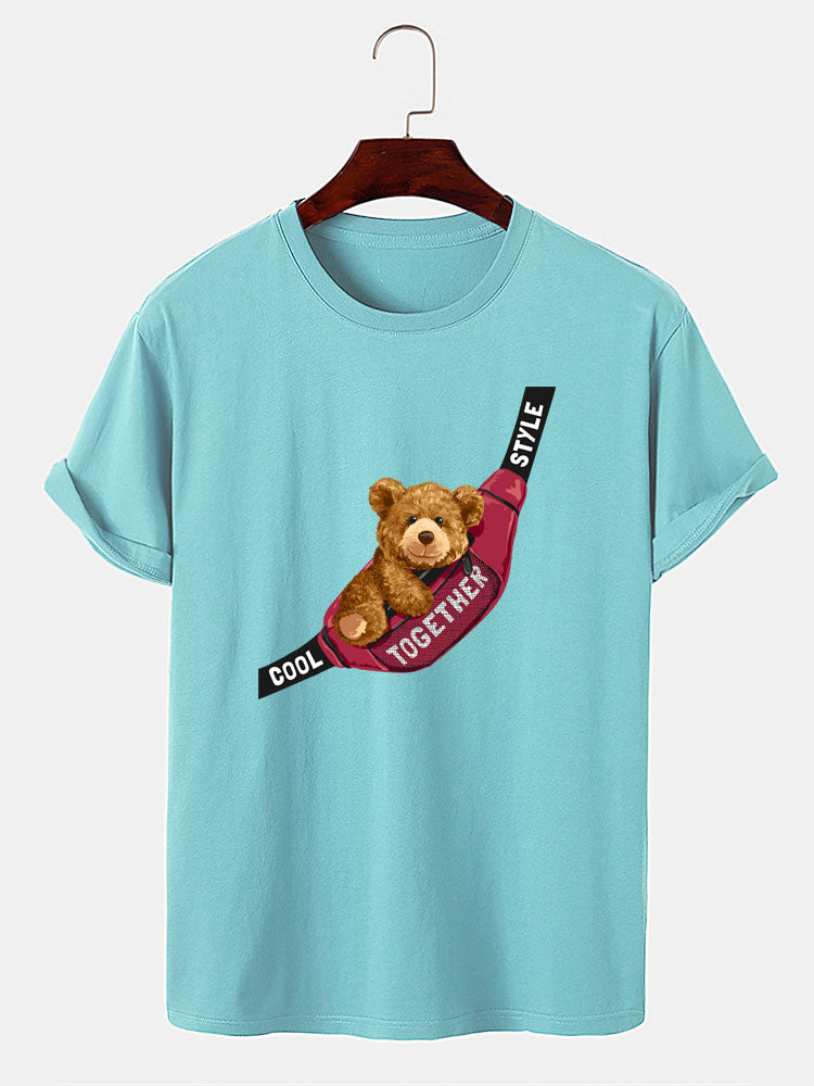 Shoulder Bag Bear Print T-Shirt