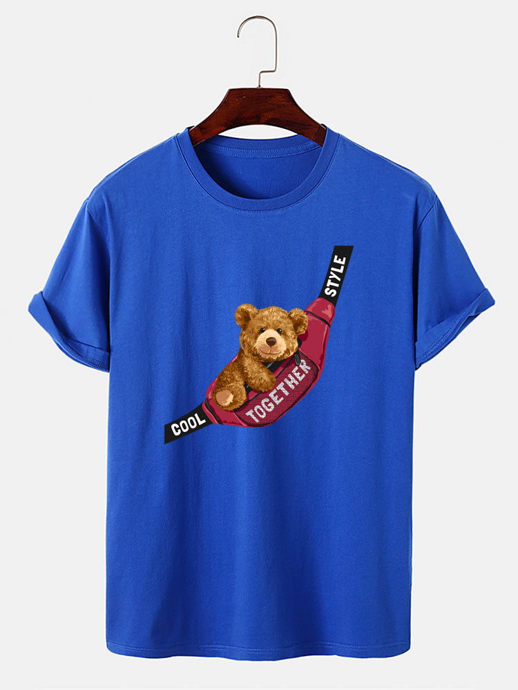 Shoulder Bag Bear Print T-Shirt