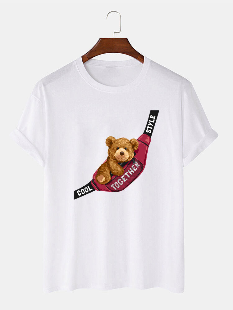 Shoulder Bag Bear Print T-Shirt