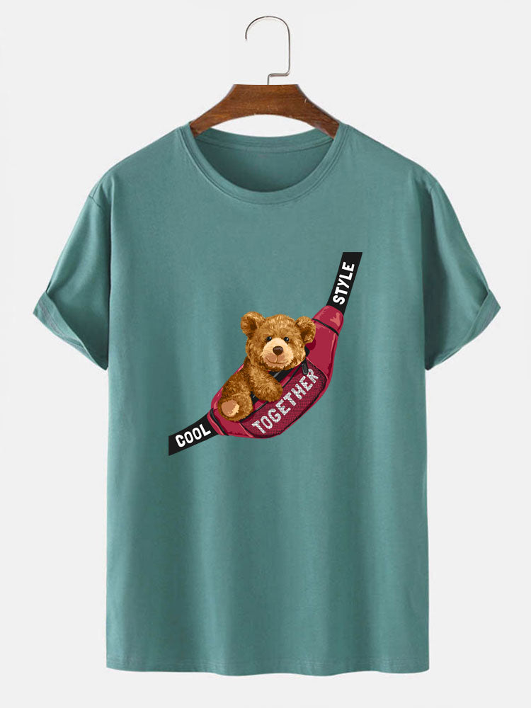 Shoulder Bag Bear Print T-Shirt