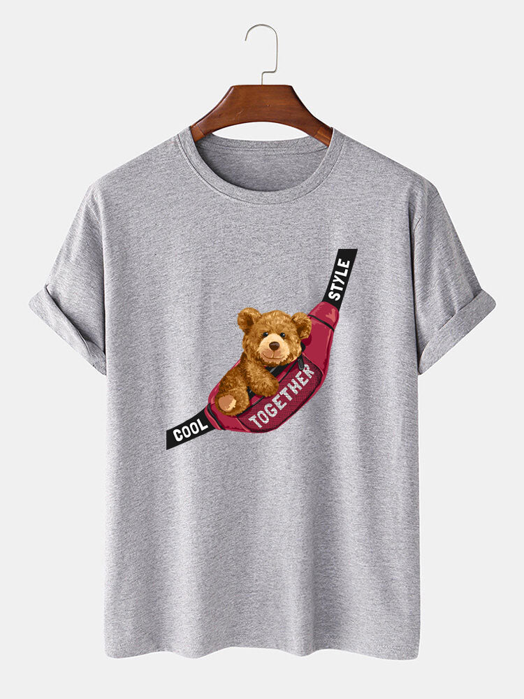 Shoulder Bag Bear Print T-Shirt