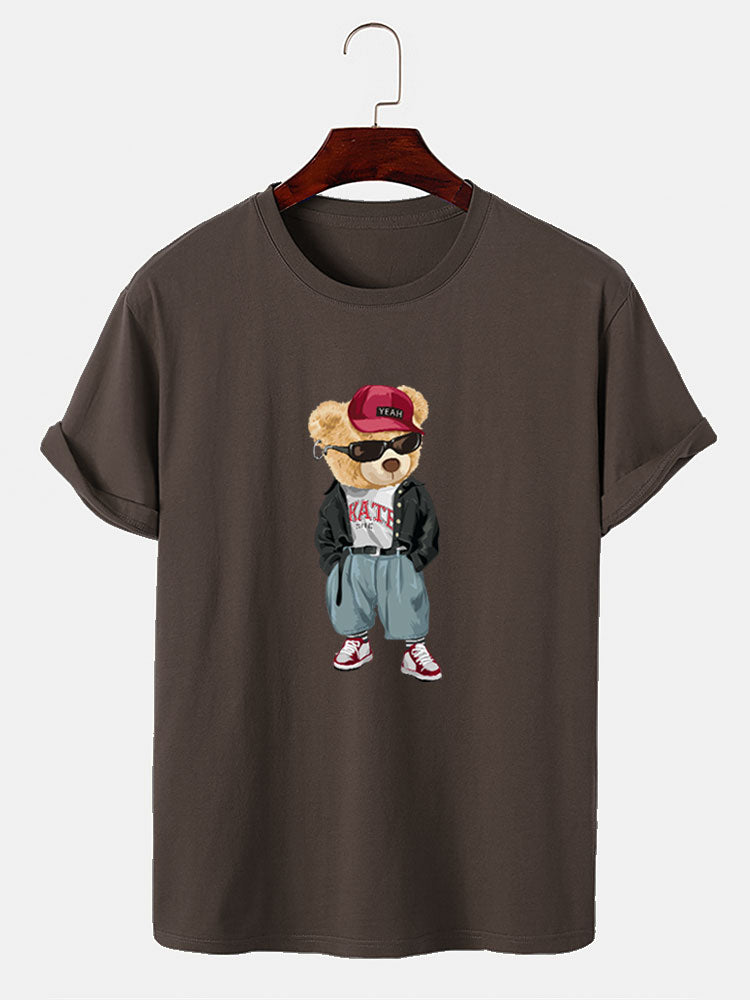 T-shirt imprimé ours style hip hop