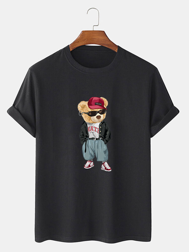 T-shirt imprimé ours style hip hop